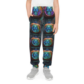 Neon Skull Pumpkin Kids Joggers
