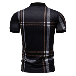 Geometric Print Polo Shirt | Large Size Short Sleeve 4