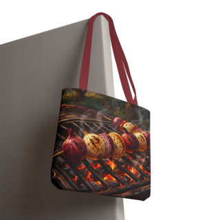 Grilled Vegetable Kabob Tote Bag | BBQ Skewers, Summer Cookout Market Tote 95