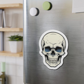 Skull Illustration Die-Cut Magnet | Gothic Skull Fridge Magnet 11