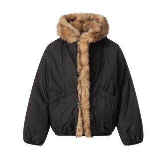Wool Collar Warm Padded Jacket | Hooded 2
