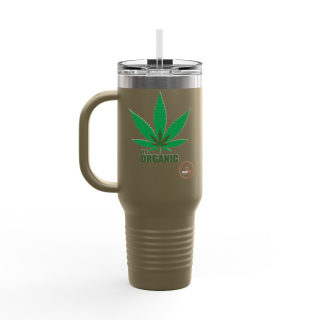 Organic cannabis leaf travel mug, 40oz insulated tumbler 33