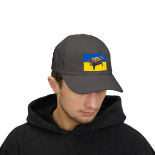 Grill Skewers on Blue Yellow Flag Dad Cap | BBQ Ukraine Baseball Hat 53