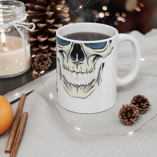 Skull and Roses Ceramic Mug | Floral Skull Coffee Mug 11