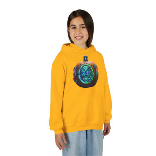 Glowing Cyber Pumpkin Kids Hoodie 37