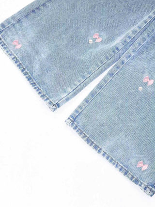 Vintage Washed Wide Leg Denim Pants | High Waist Straight Cut 4
