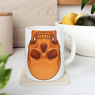 Blue and Orange Skull Pattern Mug | Ceramic Coffee Mug 13