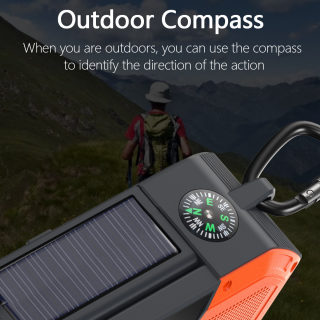 Outdoor Emergency Radio Bluetooth Speaker | Solar Flashlight & 5000mAh Power Bank 3