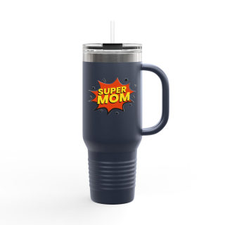 Super Mom comic burst insulated travel mug 16