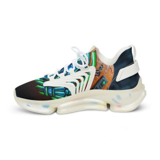 Green Orb Abstract Mesh Sneakers | Athletic Shoes 12