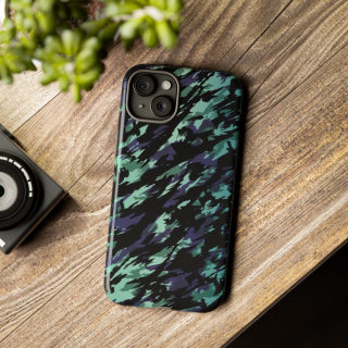 Teal Black Abstract Camo Phone Case 144