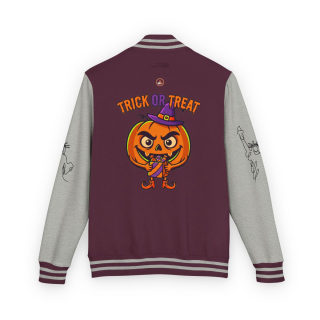 Trick or Treat Jack-o'-Lantern Letterman Jacket | Halloween Varsity Jacket 23