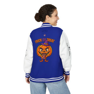 Trick or Treat Jack-o'-Lantern Letterman Jacket | Halloween Varsity Jacket 41