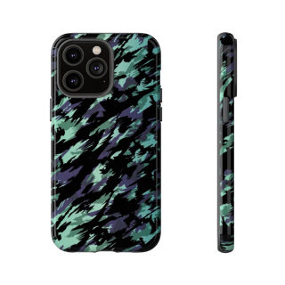 Teal Black Abstract Camo Phone Case 60