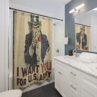 Uncle Sam I Want You shower curtain | Vintage WWI recruitment poster 4