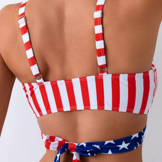 Flag Print Cross Tie Swimsuit | Women's 4