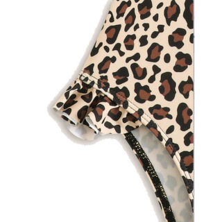 Girls' swimwear — leopard print sleeveless one-piece 4