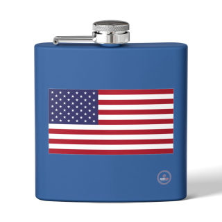 American flag flask, stainless steel 6oz 7