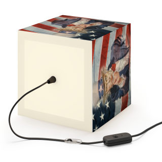 Uncle Sam Pointing Light Cube Lamp | Patriotic American Flag Lighting 7