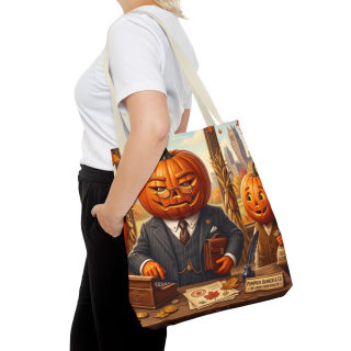 Pumpkin Head Businessmen Tote Bag | Halloween Pumpkin City Illustration 57