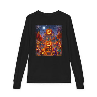 Jack-O'-Lantern Halloween Street Scene Long Sleeve Kids Tee 14