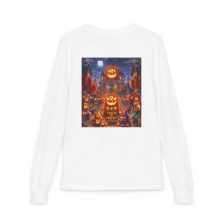 Jack-O'-Lantern Halloween Street Scene Long Sleeve Kids Tee 12