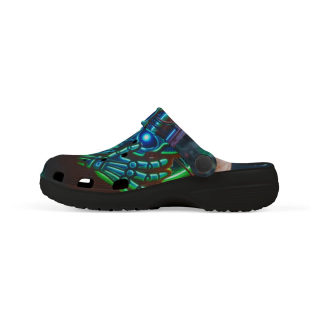 Neon Skull Pattern Kid's Clogs 8