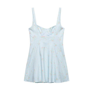Floral Print Poplin Short Dress | Sleeveless 2