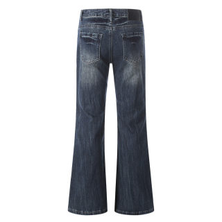 Washed Denim Pants, Slightly Flared 2