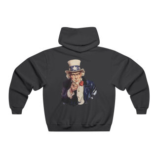 Uncle Sam Pointing Hooded Sweatshirt | Patriotic American Flag Graphic 15