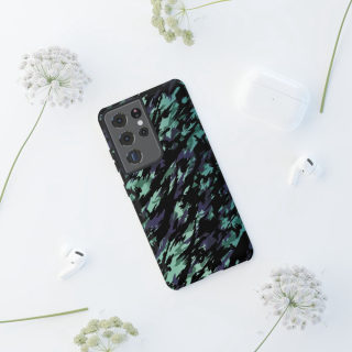 Teal Black Abstract Camo Phone Case 95