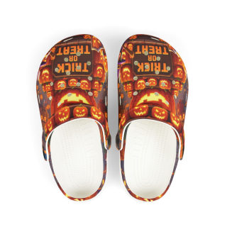 Trick or Treat Pumpkin Pattern Kid's Clogs 3