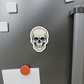 Skull Illustration Die-Cut Magnet | Gothic Skull Fridge Magnet 4