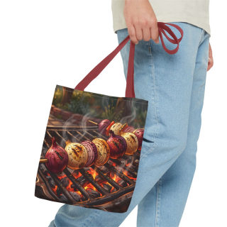 Grilled Vegetable Kabob Tote Bag | BBQ Skewers, Summer Cookout Market Tote 34