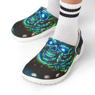 Neon Skull Pattern Kid's Clogs