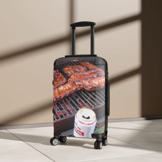 BBQ Ribs Grill Photo Suitcase | Travel Luggage with Barbecue Design 13