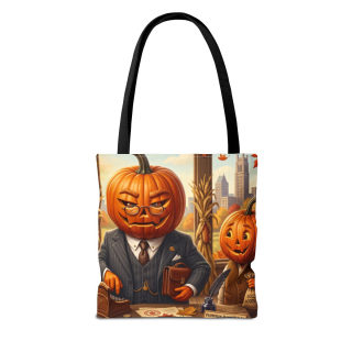 Pumpkin Head Businessmen Tote Bag | Halloween Pumpkin City Illustration 31