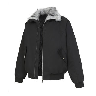 Lapel Collar Zip-Up Cotton Jacket 5