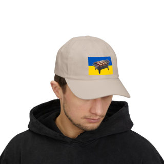 Grill Skewers on Blue Yellow Flag Dad Cap | BBQ Ukraine Baseball Hat 46