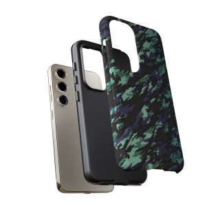 Teal Black Abstract Camo Phone Case 135