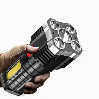 5-LED Rechargeable Work Flashlight with Side Light, USB Charging 5