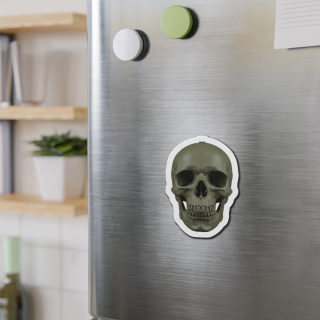 Olive Skull Die-Cut Magnet | Realistic Skull Refrigerator Magnet 9