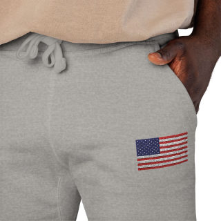 American flag embroidered sweatpants 76