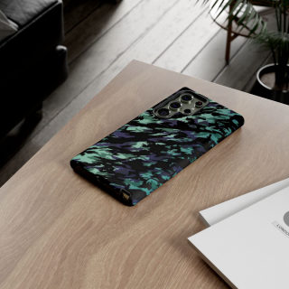 Teal Black Abstract Camo Phone Case 175