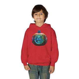 Glowing Cyber Pumpkin Kids Hoodie 32