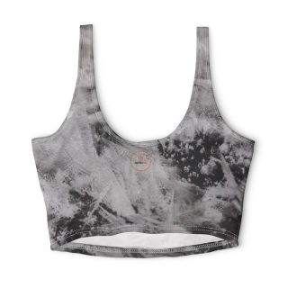 Black White Marble Abstract Sports Bra | Tie-Dye Cloud Pattern 2