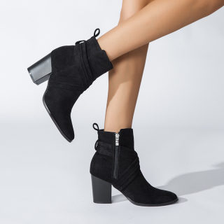 Women's Suede Martin Boots | High Heel Coarse Heel Square Toe 5