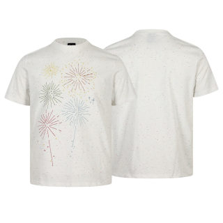 Batch Color Dot Firework Embroidery T-Shirt | Unisex Trendy Loose 5