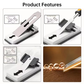 Chisel & Knife Sharpening Guide | Honing Jig with Roller and Sharpening Stone 5
