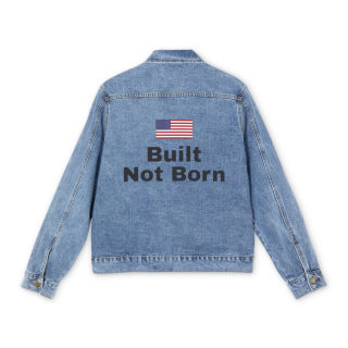 Built Not Born Denim Jacket — American Flag Back Print 2